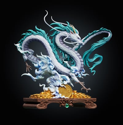 【宮崎駿】wawa-studio－招財系列 招財千尋白龍 賑早見琥珀主2