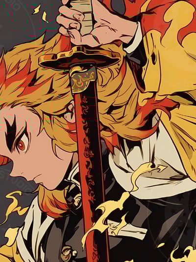 【週邊】星空工作室-國風炎柱 鬼滅之刃無限城篇煉獄杏壽郎九柱猗窩座裝飾畫3