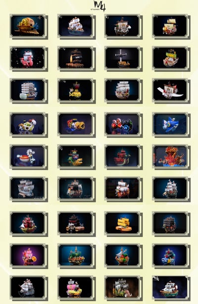 【海賊王】M4工作室－全員船系列 第三十七彈 海軍軍艦2號船5