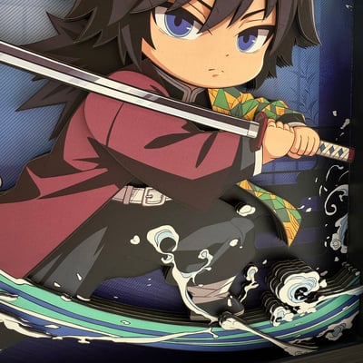 【週邊】凹凸Panda工作室－鬼滅之刃 無限城篇 富岡義勇 手工紙藝立體掛畫7