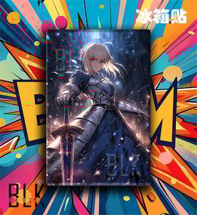 【週邊】巴洛克－Fate/stay night 雨中saber 裝飾畫&冰箱貼5