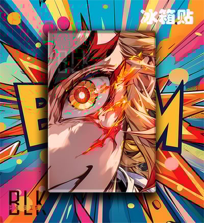 【週邊】巴洛克－鬼滅之刃 炎柱之眼 裝飾畫&冰箱貼5