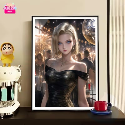 【週邊】阿喵畫社－七龍珠 黑金晚宴 18號 裝飾畫3