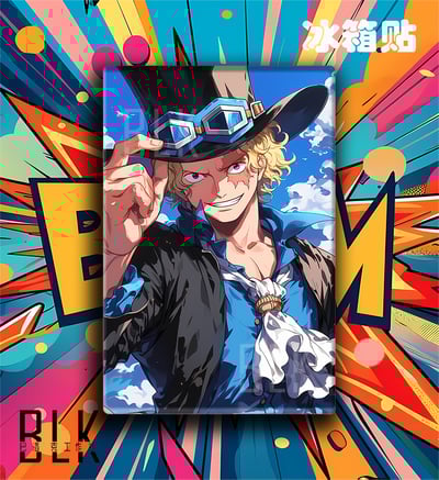 【週邊】巴洛克－海賊王 薩博 裝飾畫 & 冰箱貼4