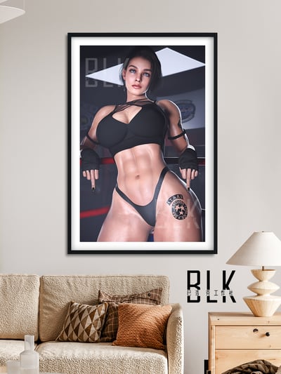 【週邊】巴洛克－生化危機 拳擊手吉爾 裝飾畫 & 冰箱貼4