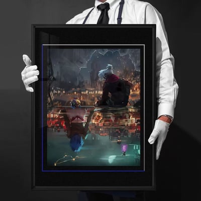 【週邊】千鳥社-英雄聯盟雙城之戰jinx金克絲艾克午睡毯地毯裝飾畫2