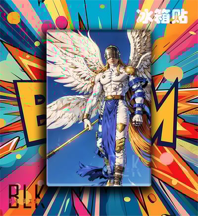 【週邊】巴洛克－數碼寶貝 天使獸 裝飾畫&冰箱貼5