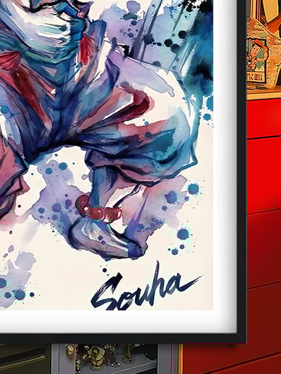 【週邊】巴洛克－鬼滅之刃 水彩猗窩座 裝飾畫&冰箱貼3