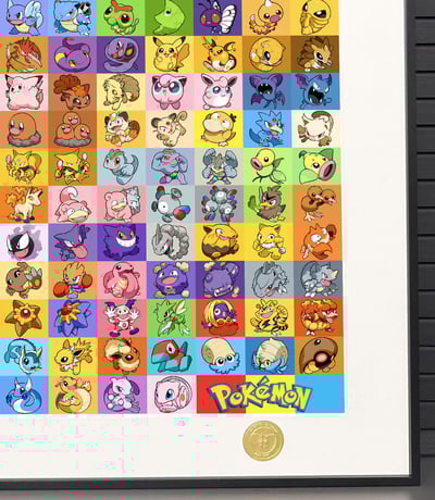 【週邊】H2工作室-寶可夢第一代 神奇寶貝皮卡丘耿鬼伊布超夢幻禦三家裝飾畫5