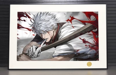 【週邊】H2工作室-坂田銀時 銀魂萬事屋神樂志村新八動漫二次元裝飾畫2