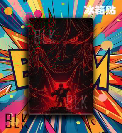 【週邊】巴洛克－進擊的巨人 艾倫巨人 裝飾畫 & 冰箱貼4