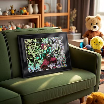 【週邊】千鳥社-漫畫碎彩鐳射系列 第一彈 鬼滅之刃灶門炭治郎漫畫炫彩鐳射穀子海報裝飾畫4