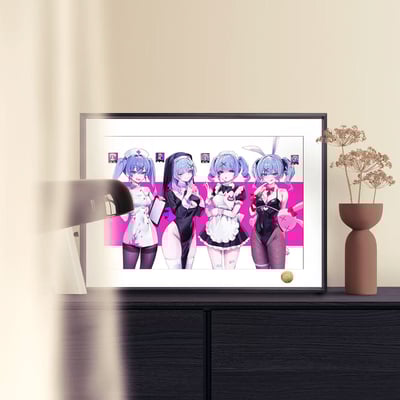 【週邊】皇呱工作室-初音未來4連拍兔子洞護士修女兔女郎女僕裝飾畫1