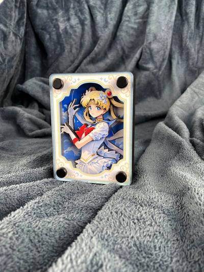 【週邊】萌萌匠-美少女戰士水冰月月野兔3D立體卡磚擺台裝飾畫6