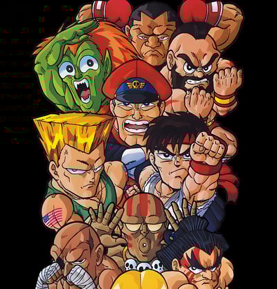 【週邊】H2工作室-Q版街頭霸王 春麗隆肯維加古烈巴洛克布蘭卡裝飾畫3