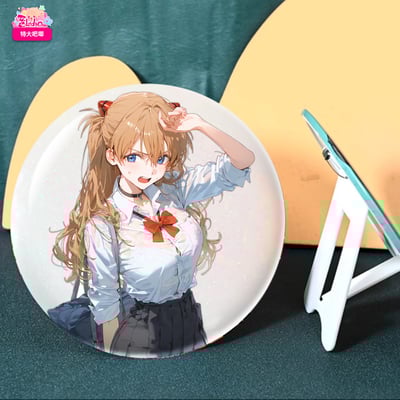 【週邊】阿喵畫社－新世紀福音戰士 綾波麗＆明日香 幻彩徽章桌面擺件3