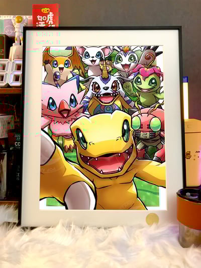 【週邊】星空工作室-數碼寶貝成長期 Digimon亞古獸加布獸巴達獸太一大和數碼暴龍動畫裝飾畫3