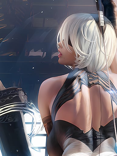 【週邊】巴洛克－尼爾：機械紀元 2B背影 裝飾畫&冰箱貼2