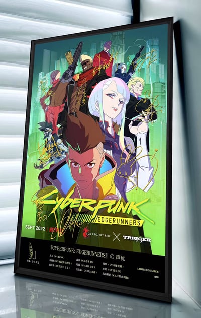 【週邊】千鳥社-賽博龐克邊緣行者麗貝卡露西大衛簽名裝飾畫6