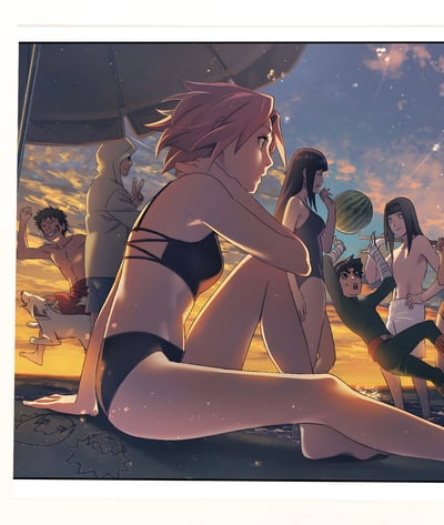 【週邊】H2工作室－火影忍者 沙灘12小強 裝飾畫3