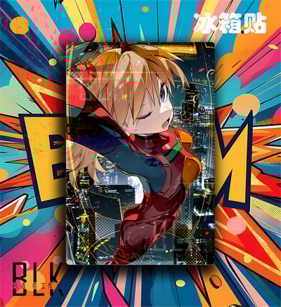 【週邊】巴洛克－新世紀福音戰士 城市明日香 裝飾畫&冰箱貼5