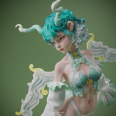 【原創授權】明岩北 MYNorth-山海 白澤（白模）3