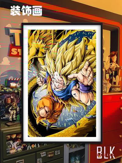 【週邊】巴洛克－七龍珠 金色悟空 裝飾畫&冰箱貼1