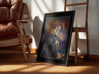 【週邊】千鳥社-猗窩座 鬼滅之刃 無限城篇 猗窩座午睡毯地毯裝飾畫2