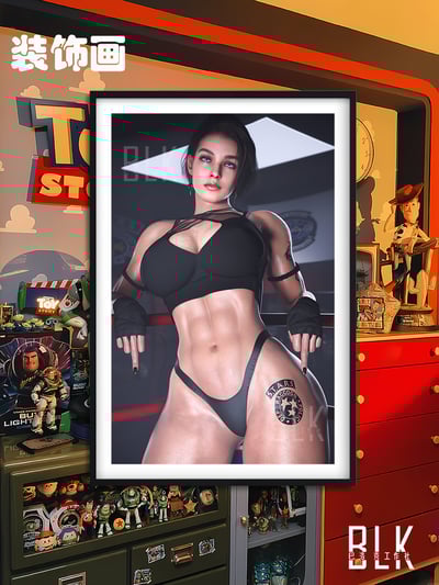 【週邊】巴洛克－生化危機 拳擊手吉爾 裝飾畫 & 冰箱貼1