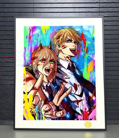 【週邊】H2工作室-塗鴉電次帕瓦 電鋸人鏈鋸人ChainsawMan血魔人裝飾畫2