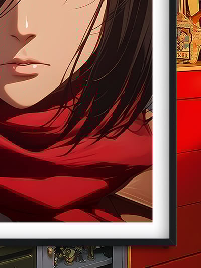 【週邊】巴洛克－進擊的巨人 三笠頭像 裝飾畫 & 冰箱貼3