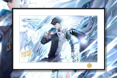 【週邊】H2工作室-海馬瀨人 遊戲王青眼白龍高橋和希裝飾畫1