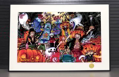 【週邊】H2工作室－海賊王 萬聖節 草帽團 裝飾畫2