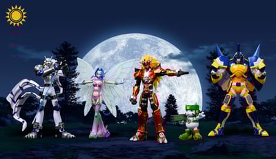 【數碼寶貝】太陽模玩-火神獸 野狼獸 電光獸 仙女獸 冰熊獸1