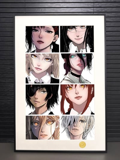 【週邊】H2工作室－鏈鋸人 電鋸人女團 裝飾畫2