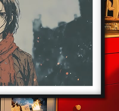 【週邊】巴洛克－進擊的巨人 雨中三笠 裝飾畫＆冰箱貼3