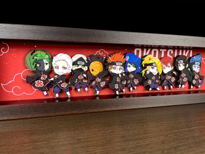 【週邊】萌萌匠-火影忍者曉組織國潮Q版背景地台3D立體畫2