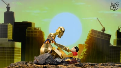 【蠟筆小新】牛子工作室-機器人爸爸和小新1