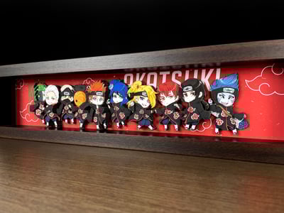 【週邊】萌萌匠-火影忍者曉組織國潮Q版背景地台3D立體畫6