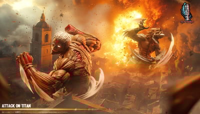 【進擊的巨人】怪誕蟲工作室-進擊的巨人半身雕像系列 第一彈 鎧之巨人&顎之巨人1