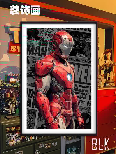 【週邊】巴洛克-復古鋼鐵人漫威Iron Man東尼史塔克鐵人唐尼動漫裝飾畫1