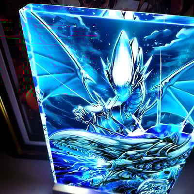 【週邊】阿喵畫社-青眼白龍發光透明卡磚2