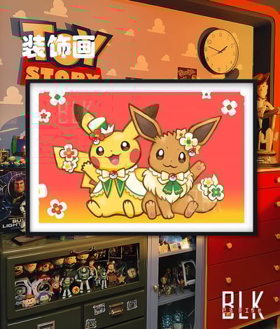 【週邊】巴洛克－寶可夢 花花小精靈 裝飾畫 & 冰箱貼1