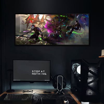 【週邊】千鳥社-英雄聯盟雙城之戰jinx金克絲艾克裝飾畫滑鼠墊5