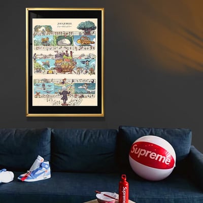 【週邊】千鳥社-宮崎駿動畫配樂久石讓千尋移動城堡龍貓裝飾畫5