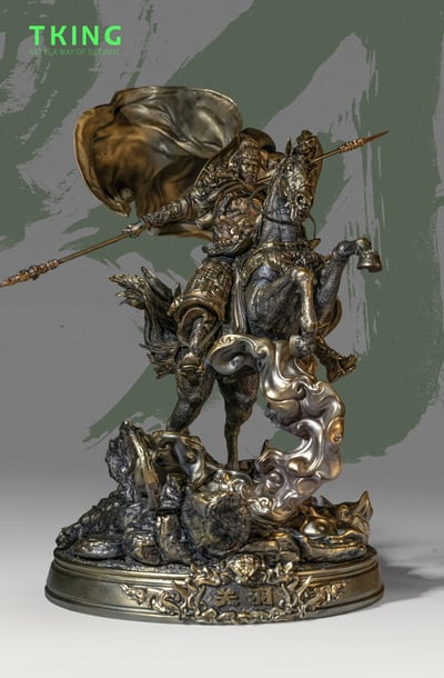 【神話傳說】TKING-戰神關羽仿銅版3