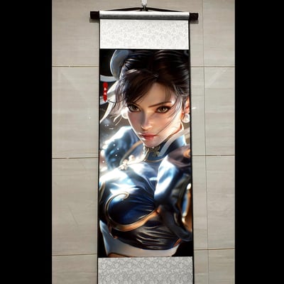 【週邊】阿喵畫社－快打旋風 春麗 回眸卷軸畫3