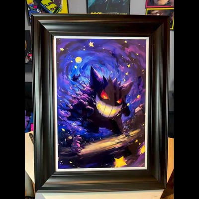 【週邊】阿喵畫社－寶可夢 幽夜耿鬼 裝飾畫1