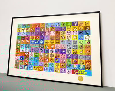 【週邊】H2工作室-寶可夢第一代 神奇寶貝皮卡丘耿鬼伊布超夢幻禦三家裝飾畫3