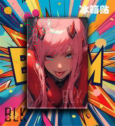 【週邊】巴洛克－DARLING in the FRANXX 紅色零二 裝飾畫 & 冰箱貼4